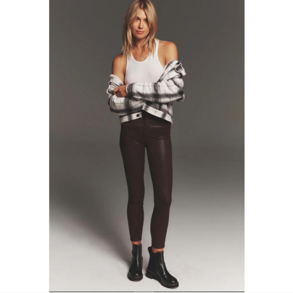 NWT JOES JEANS CHARLIE HIGH RISE SKINNY COATED ANKLE DARK COCO BEAN - MSRP $198
